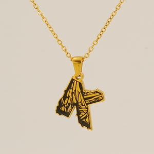 1 Piece Classic Bark Grain Unique Letter K Stainless Steel  Gold Color Unisex Pendant Necklaces h5 